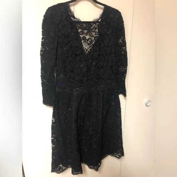 chinese dress ladies Kate Puff Sleeve Lace Dress-Black